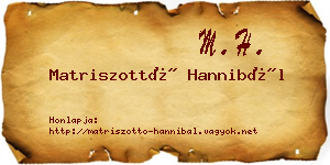 Matriszottó Hannibál névjegykártya